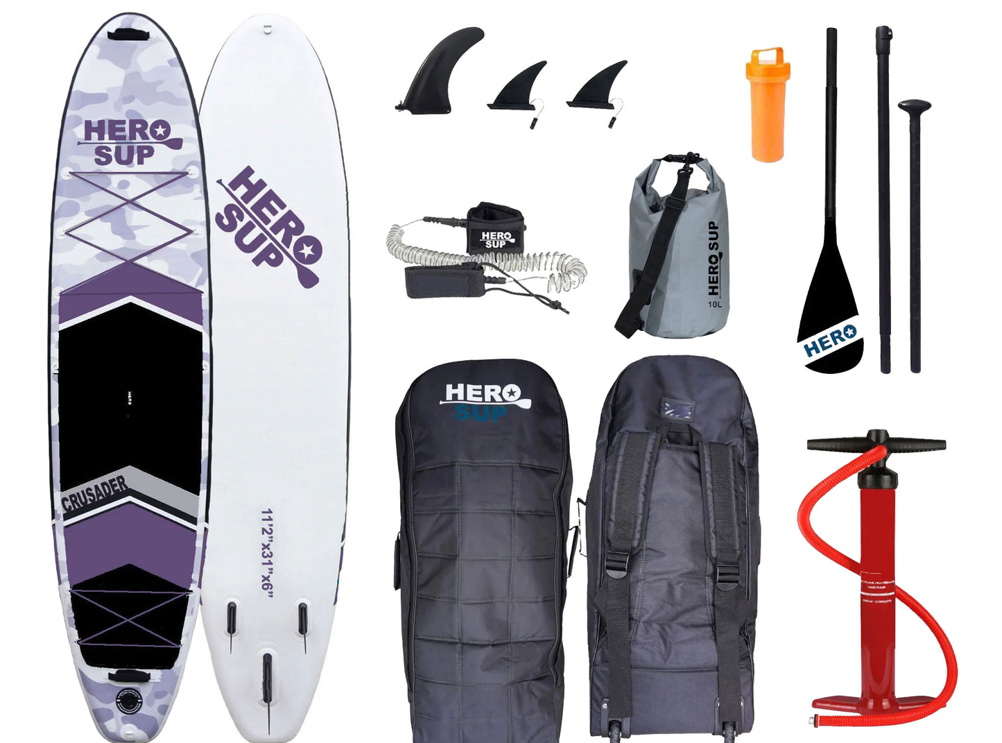 Hero SUP Crusader 11'2" Inflatable Stand-Up Paddle Board
