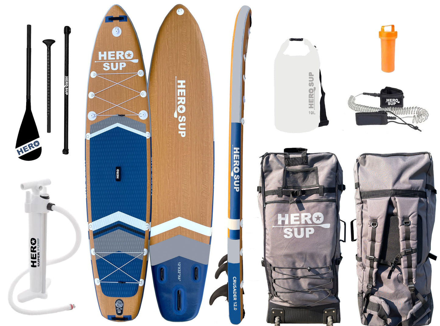 Hero SUP Premium 12' Crusader Inflatable Paddle Board